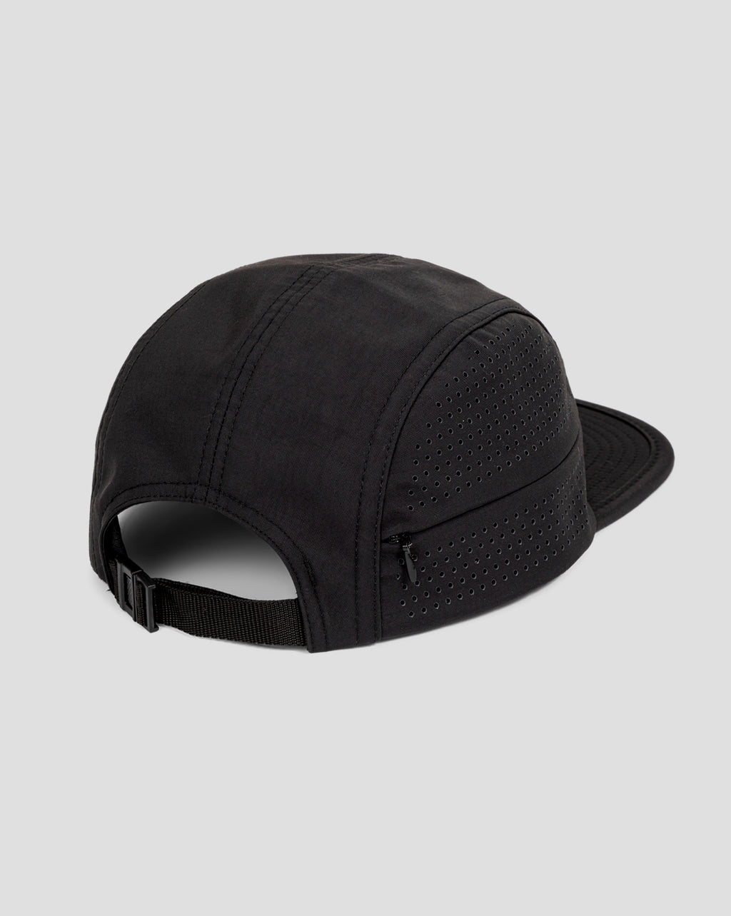 Boné preto Volcom TT Sense com ajuste traseiro e laterais perfuradas com zíper